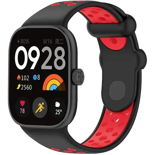 Ремінець DK CDK Silicone Sport Band Nike для Xiaomi Redmi Watch 4 (017600) (black / red) - фото 3