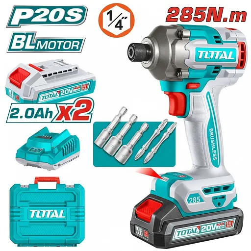 Шуруповерт Total TIRLI2028 вертолет ударный 20В Li-Ion 2 ак