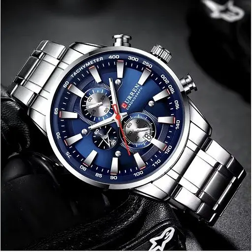 Чоловічий наручний класичний годинник Curren Pacific (Сріблястий) - фото 6