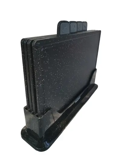 Набір обробних дощок Magio MG-1255B на підставці щільні 5 предметів Чорний - фото 3