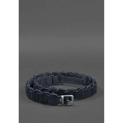 Женский кожаный бохо-ремень BlankNot Crazy Horse синий  - фото 4