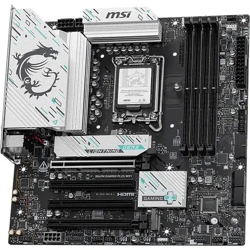 Материнская плата MSI B860M Gaming PLUS WIFI s1851 B860 4xDDR5 M.2 HDMI DP WiFi BT mATX - фото 3