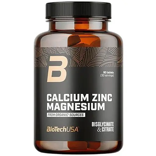 Витамины и минералы BiotechUSA Calcium Zinc Magnesium from organic sources 90 таблеток