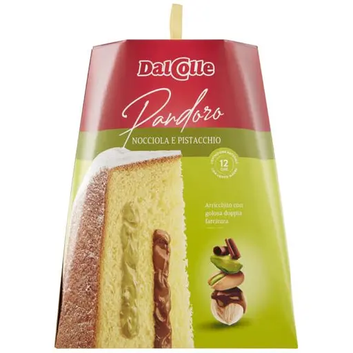 Уцінка. Кекс Dal Colle Pandoro Nocilla e Pistacchio з шоколадно-фісташковим кремом 750 г - фото 1