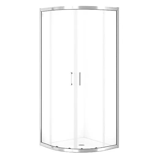 Душевая кабина Cersanit Brasco 80x80 см полукруглая раздвижная прозрачное стекло на мелком поддоне хром S601-222, прозрачный, хром - фото 1