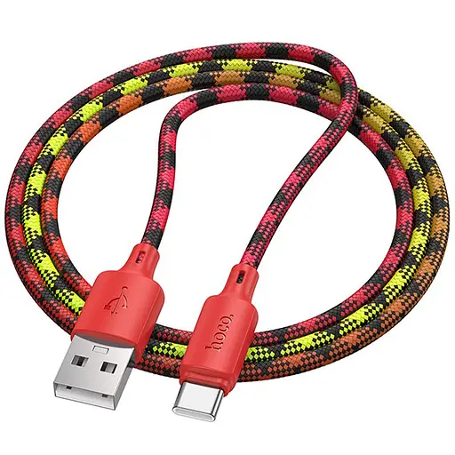 Дата кабель Hoco X116 Meridian USB to Type-C 3A (1m) Gradient Red Mix - фото 3
