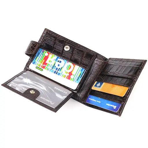 Мужской кожаный кошелек Canpellini 11х8.3х1 см acs0025063 - фото 5