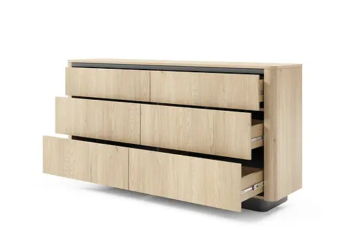 Комод Perfect Home Торро / Torro 6S/163 с 6 ящиками Дуб кремона/черный (PFH-091416) - фото 2