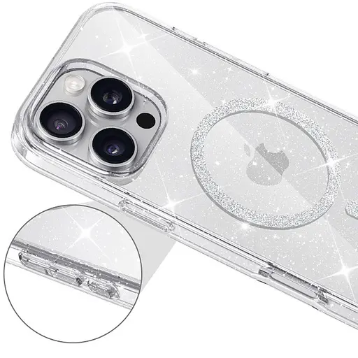 Чохол Epik TPU Eclipse Sparkle MagFit для Apple iPhone 16 Pro Max 6.9 Clear - фото 6