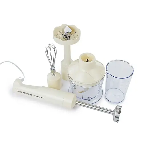 Компактный блендер Grunhelm EBS-819BEP с чашей для смузи и супов 800 Вт Белый - фото 2