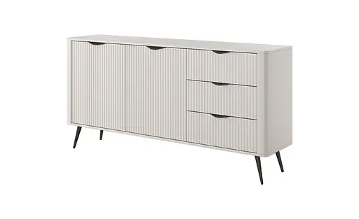 Комод Perfect Home Ланте / Lante 2-дверний з 3 шухлядами і чорними ніжками 2D3S/163 Беж (PFH-091177) - фото 7