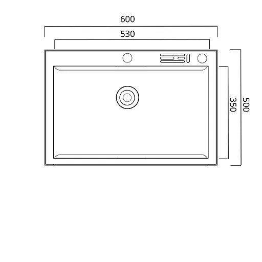Кухонная мойка нержавейка 60x50 Platinum Handmade с подставкой для ножей (сифон круглый, 3,0/0,8), Нержавеющая сталь - фото 2