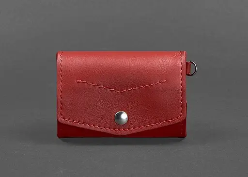 Женская кожаная монетница с клапаном 1.0 красный - фото 1