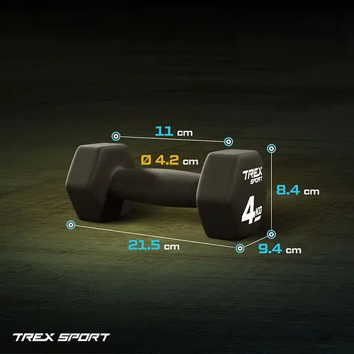 Гантелі для фітнесу Trex Sport неопренові TX-040VD 2x4кг - фото 3