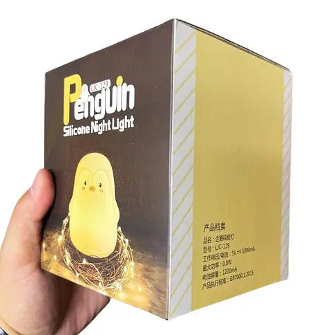 Детский силиконовый ночник Penguin LJC-129 пингвин светильник аккумуляторная игрушка для сна - фото 5