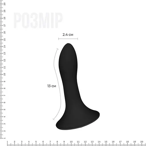 Ділдо з присоскою Adrien Lastic Hitsens 5 Black, відмінно для страпону, діаметр 2,4 см, довжина 13 см - фото 2