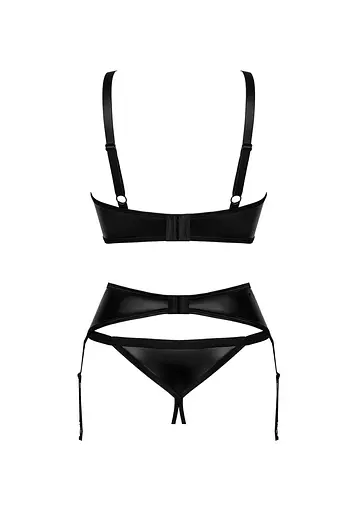 Комплект білизни Obsessive Armares otwarty XS/S чорний - фото 6