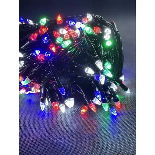 Новорічна LED гірлянда Конус 12 метрів 200 яскравих кольорових лампочок - фото 1