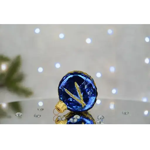 Ялинкова прикраса Санта Шоп Барабан синій скло (4820001180275) - фото 3