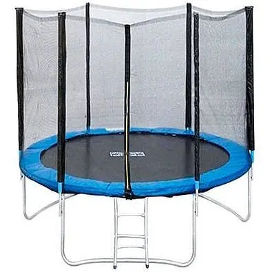 Каркасный батут TK-Sport В-30306 диаметр 306 см с защитной сеткой, батут на пружинах с лестницей