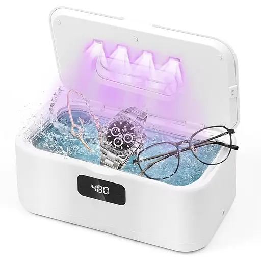 Ультразвуковий очисник, 49000 Гц U-V Ультразвуковий очисник із 5 режимами таймера — 800 мл Пристрій для очищення окулярів