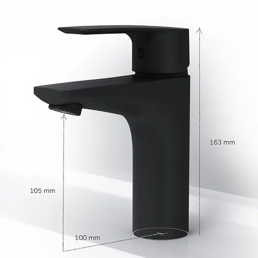 Змішувач для умивальника Am.Pm Gem black F90E02122 Чорний матовий - фото 8