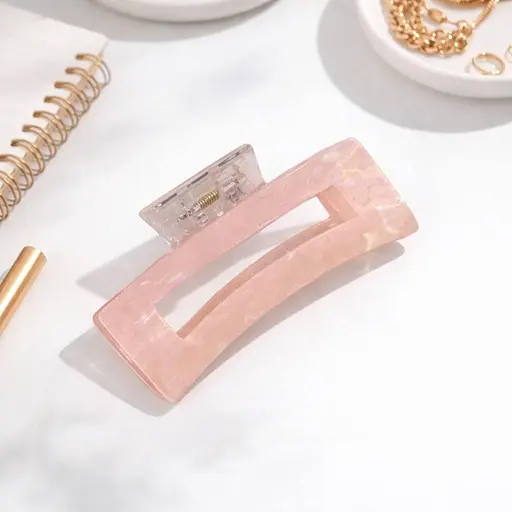 Прямокутний краб затискач для волосся з акрилу 12 шт. - фото 3