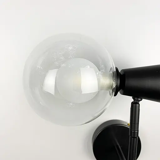 Чорне бра ABELINA на два джерела світла із подвійним плафоном Line F YG 8006-2W BK - фото 5