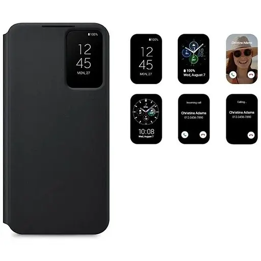 Оригинальный чехол-книжка Samsung для Galaxy S22 Plus S-View Clear View Cover (6.6") Черный (EF-ZS906CBEGRU) - фото 2