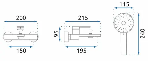 Смеситель для ванны Rea Verso настенный с изливом brushed gold REA-B6565 Золотой - фото 8