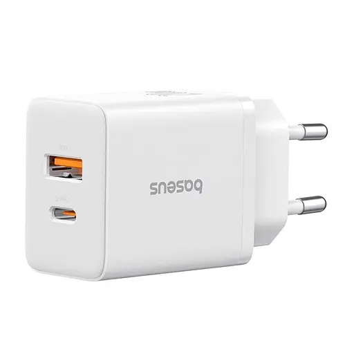 Адаптер мережевий Baseus Cube Fast Charger |1USB/1Type-C, 20W/3A, PD/QC| - фото 1