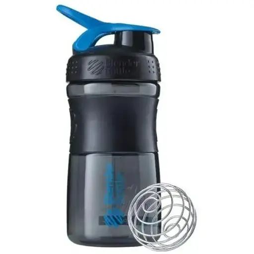 Шейкер спортивний BlenderBottle SportMixer Flip 20oz/590 мл Black/Cyan (SM 20oz Black/Cyan) - фото 1