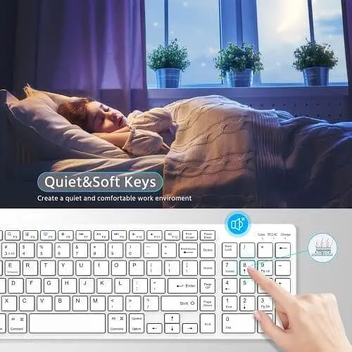 Бездротова клавіатура, Bluetooth клавіатура з перезаряджається, Bluetooth 5.0 + 2.4G дворежимна клавіатура з цифровою панеллю - фото 2