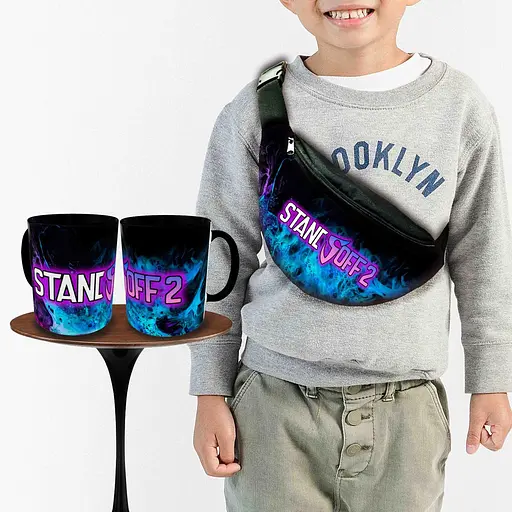 Набір: дитяча сумка-бананка+кружка Стендофф2 "Standoff 2" 32х15см, бананка для хлопчика через плече на подарунок (00967)