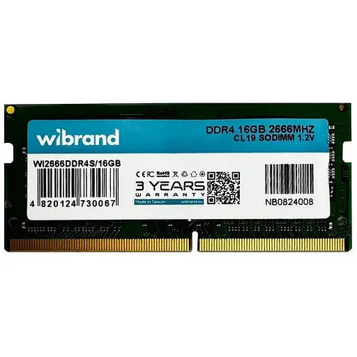 Память оперативная для ноутбуков SODIMM DDR4 Wibrand 16GB 2666MHz WI2666DDR4S/16GB - фото 1