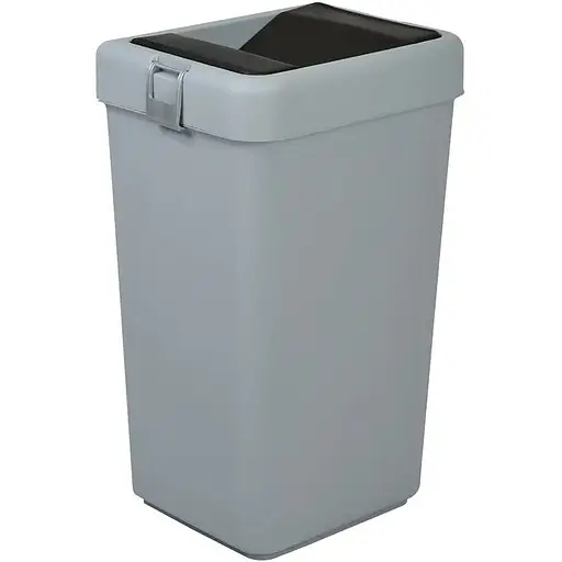 Мусорное ведро Motek на 40 л с поворотной крышкой 35х28х59 см Серый (COB-412)  - фото 1