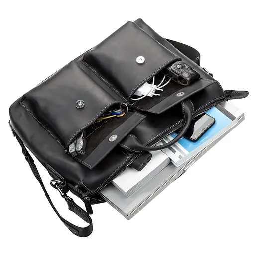 Чоловіча шкіряна сумка SHVIGEL 39х27х10,5 см sum0012568 - фото 3