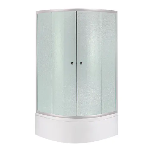 Душевая кабина Latwa SC90x90.SAT.HIGH.FR полукруглая, стекло Frost 4 мм + душевой поддон Kapielka ST90x90x41, с панелью Lidz, универсальная, матовая - фото 1