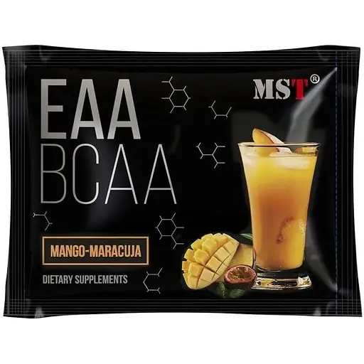Незамінні амінокислоти MST BCAA EAA Zero, 13 грам з вітамінами групи В - Манго-маракуя