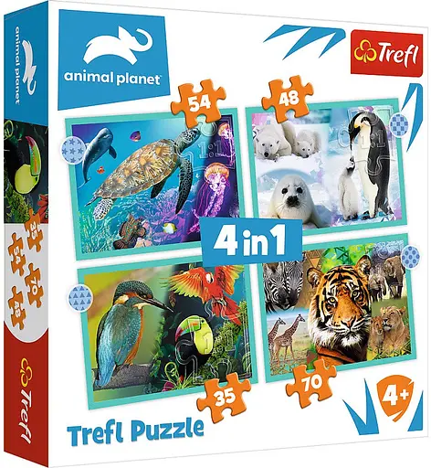 Набір Пазли - (4в1) - "Загадковий світ тварин" / Діскавері - фото 1