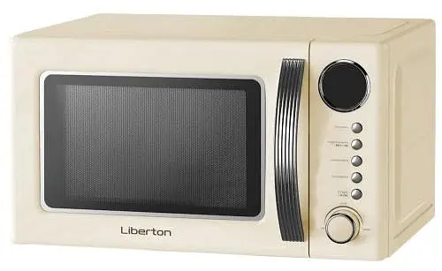 Мікрохвильова піч Liberton LMW-2083E Ivory, 700W, 20л, 5 рівнів потужності, керування електронне, діаметр поворотного столу 25.5см - фото 2