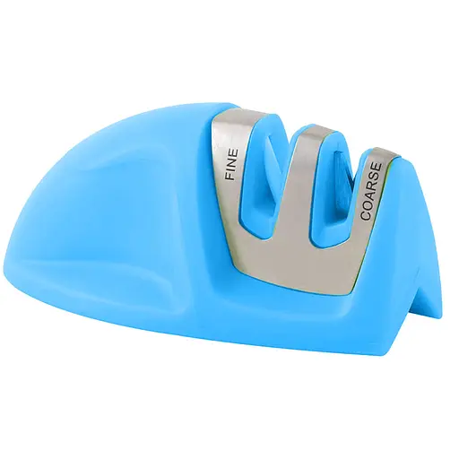 Точилка для ножів з керамічними ножами та лезами з карбіду 9.5х5 см, Kitchen Master Блакитний 86424 - фото 1