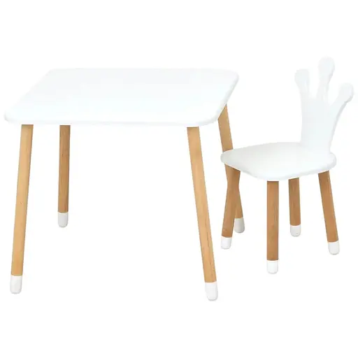 Детский столик Bambi Корона 06-025W-SQUARE для творчества со стульчиком 60х60 см