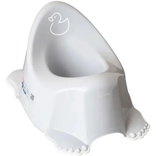 Дитячий горщик Tega Baby Каченя з протиковзною гумою світло-сірий