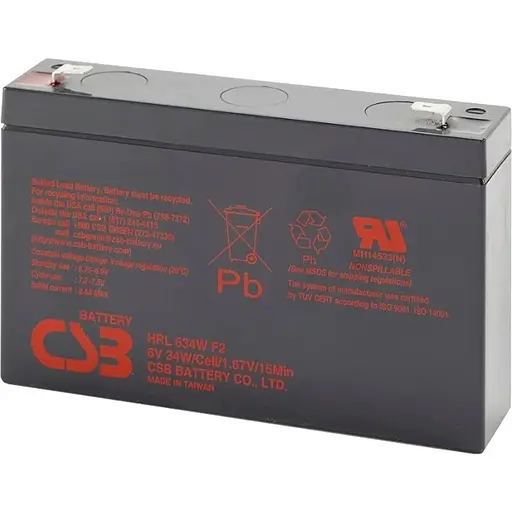 Аккумулятор CSB AGM 6V (6V/8.4Ah/54Wh) (HRL634WF2) [154006] - фото 1