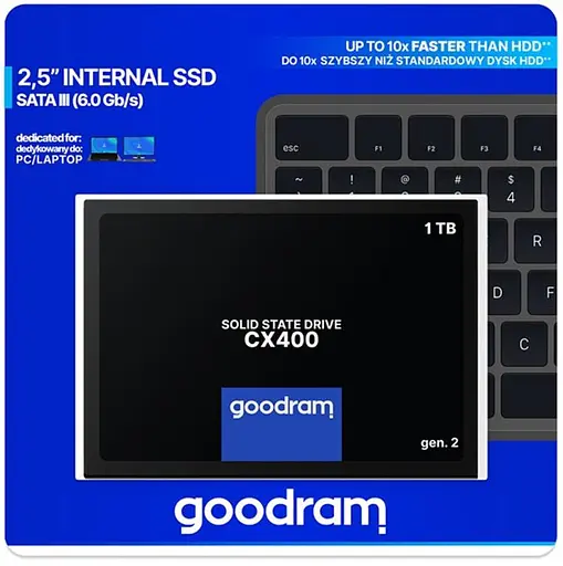 Накопичувач SSD 1ТB Goodram CX400 Gen.2 2.5 SATAIII 3D TLC (SSDPR-CX400-01T-G2) - фото 7