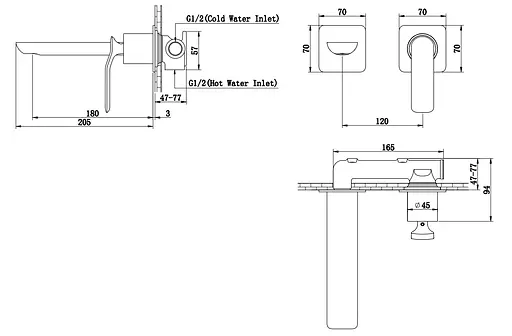 Смеситель для умывальника Kohlman Experience Gold + Box скрытого монтажа QW180E-GD Золотой - фото 2