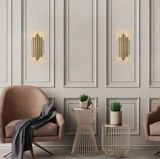 Дизайнерський настінний світильник Harmonic Gold Line F WS 17A/2 GD - фото 5