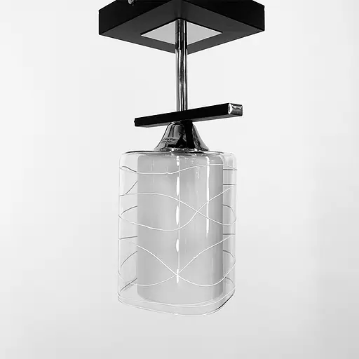 Стельова люстра в чорному корпусі на 1 плафон Line.F 126/1 P BK - фото 2