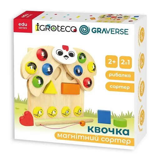 Деревянная развивающая игра "Магнитный сортер Квочка" Igroteco 900637 - фото 1